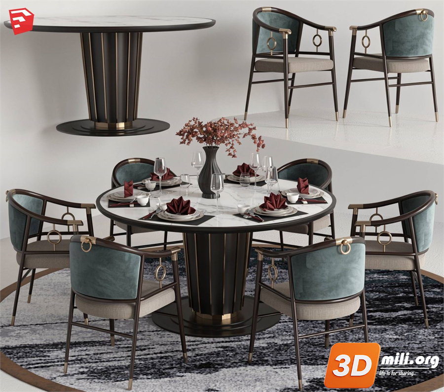 Dining Table Set Skp Files